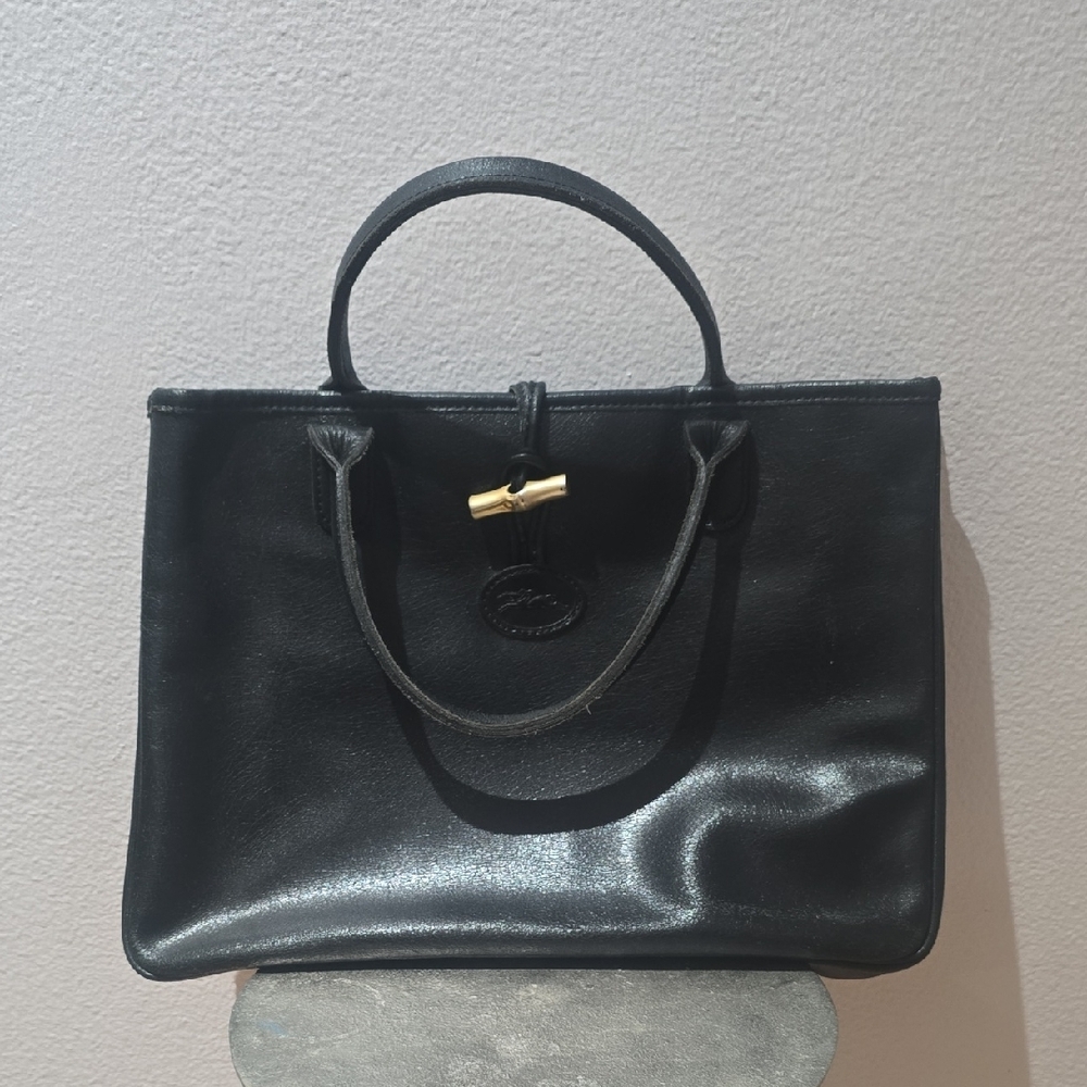Longchamp Black Satchel with Structured Design